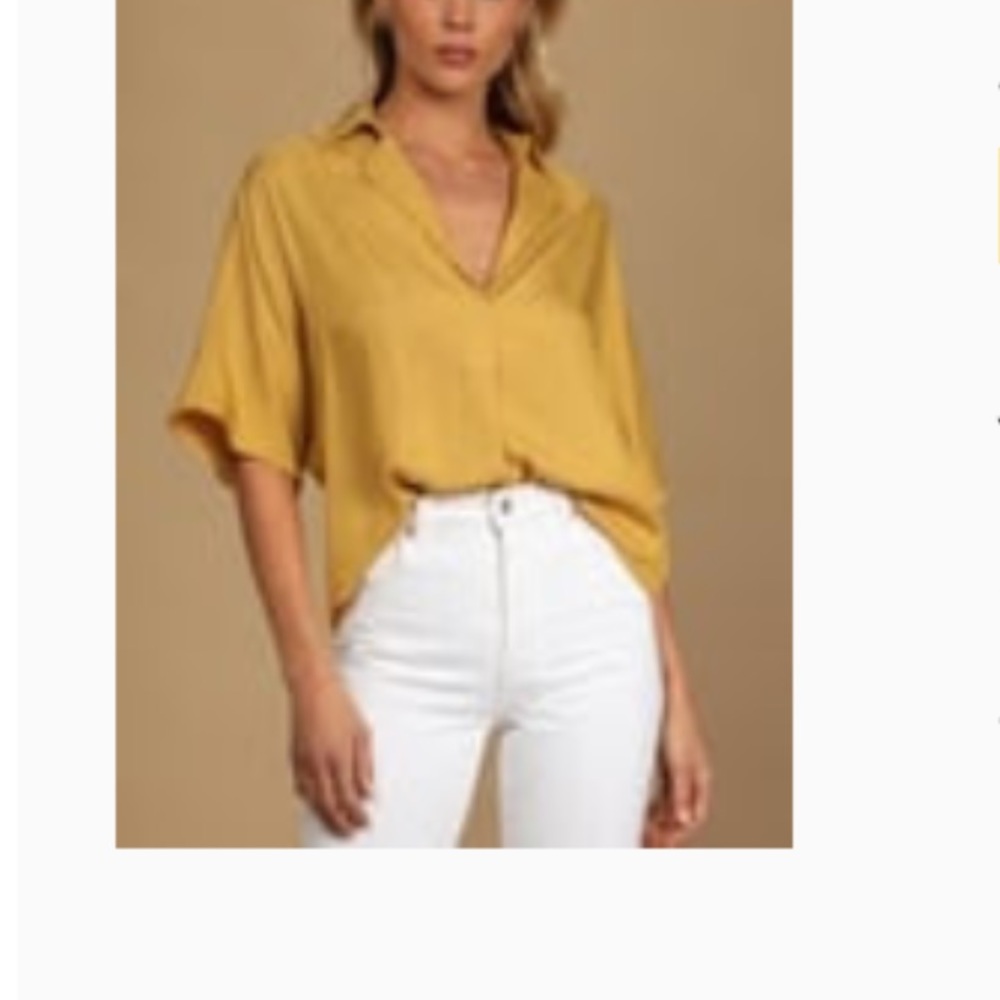 Lulu’s mustard yellow/gold blouse size S